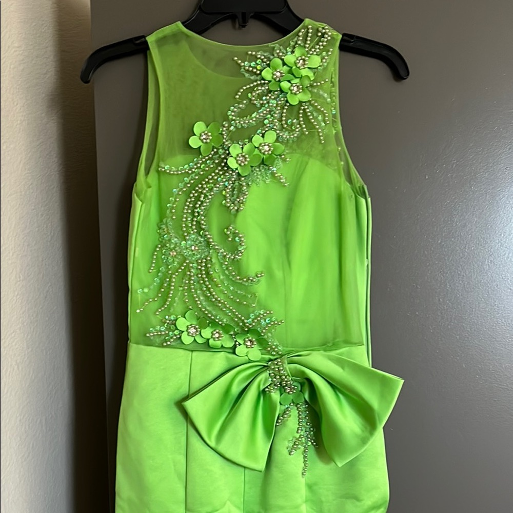 Green Floral Embellished Dress
